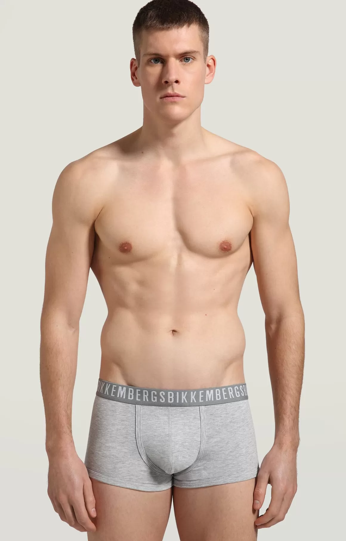 Boxers^Bikkembergs 2-pack Men's Boxers In Stretch Cotton grey melange