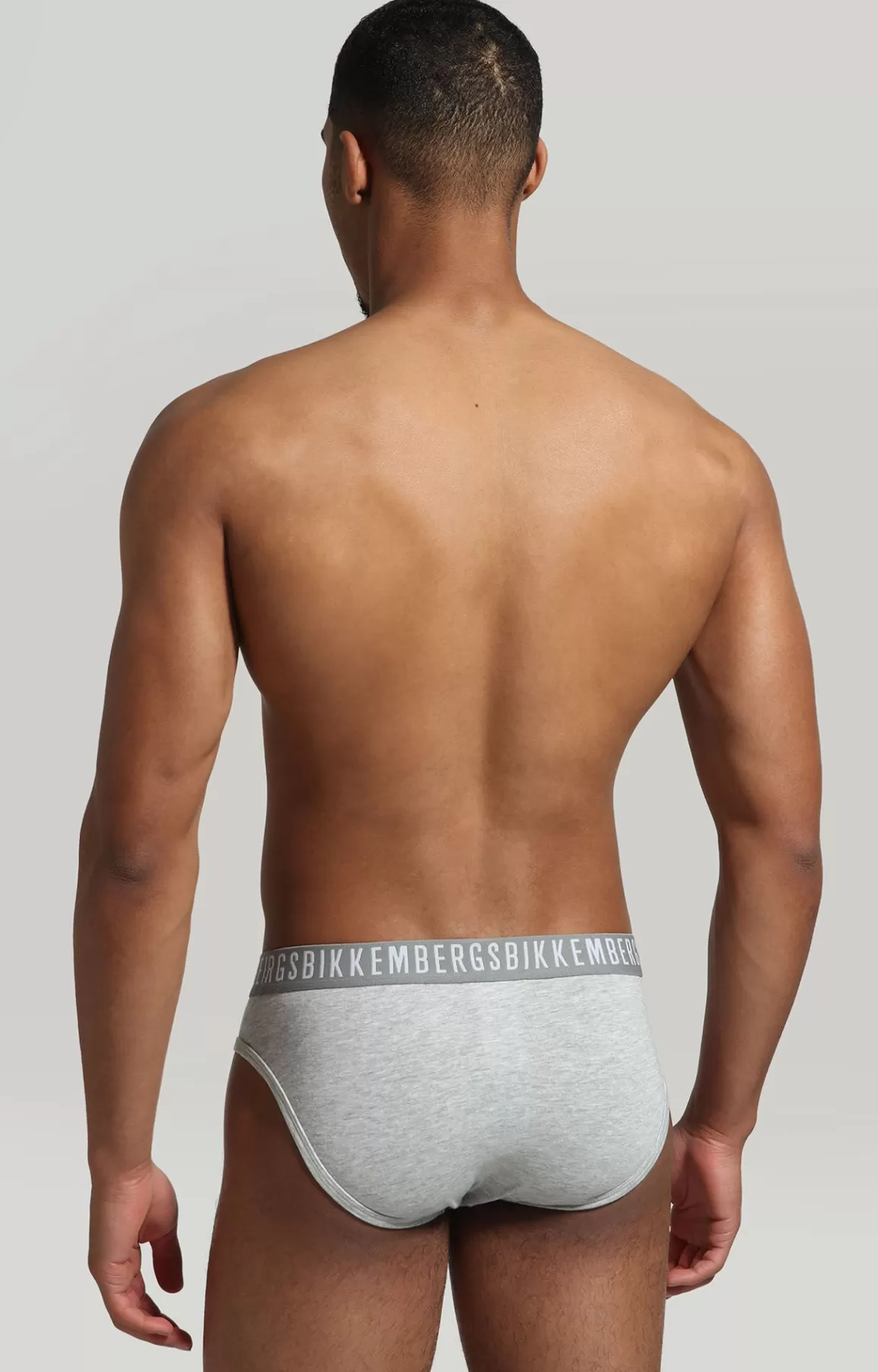 Slips^Bikkembergs 2-pack Men's Briefs In Stretch Cotton grey melange