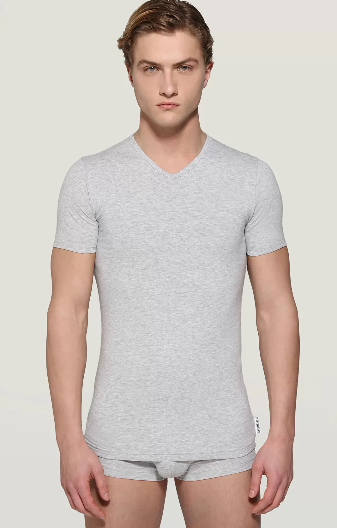 Undershirts^Bikkembergs 2-pack Men's V-neck Undershirt grey melange