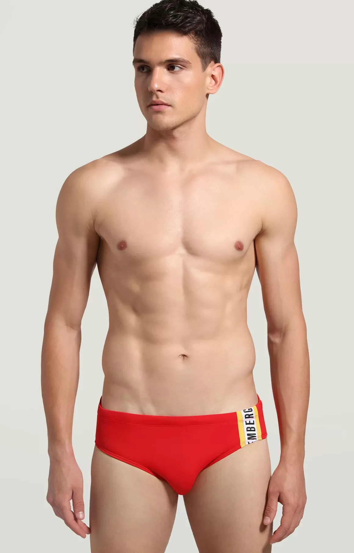 Slips^Bikkembergs Boys' Swim Briefs With Tape red