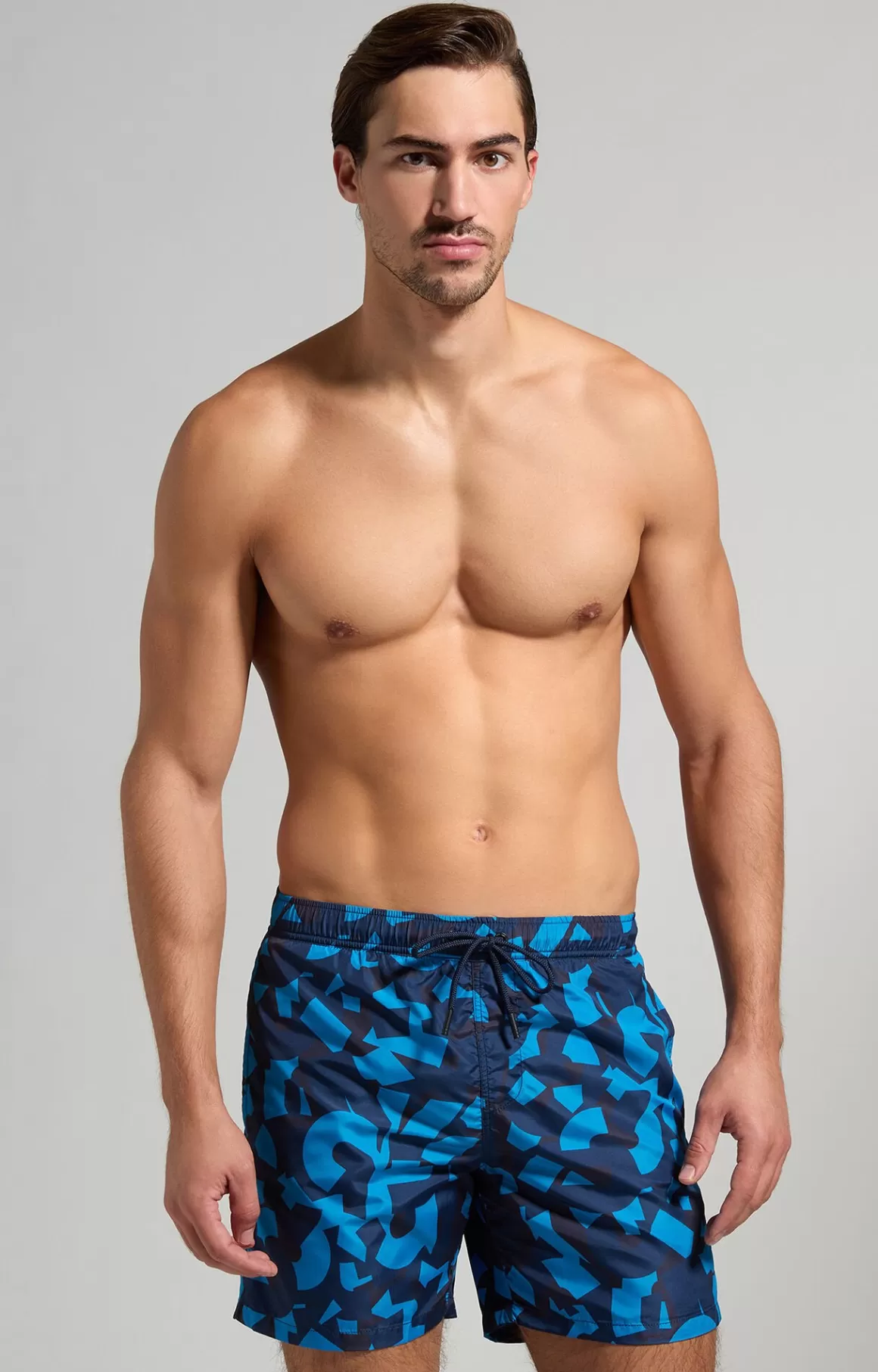 Shorts^Bikkembergs Camouflage Men's Boardshorts mediterranian blue