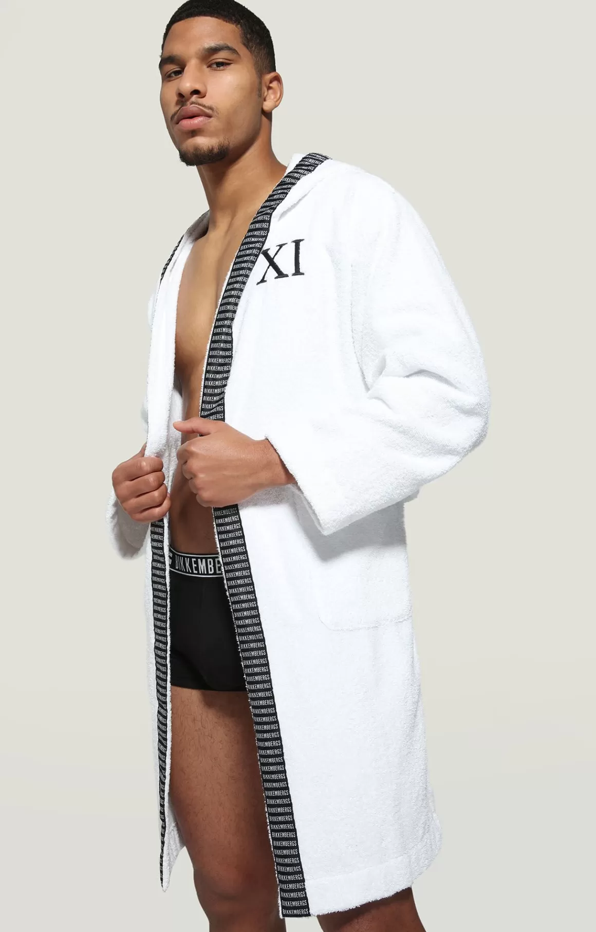 Other Accessories^Bikkembergs Men's Bathrobe With Tape white