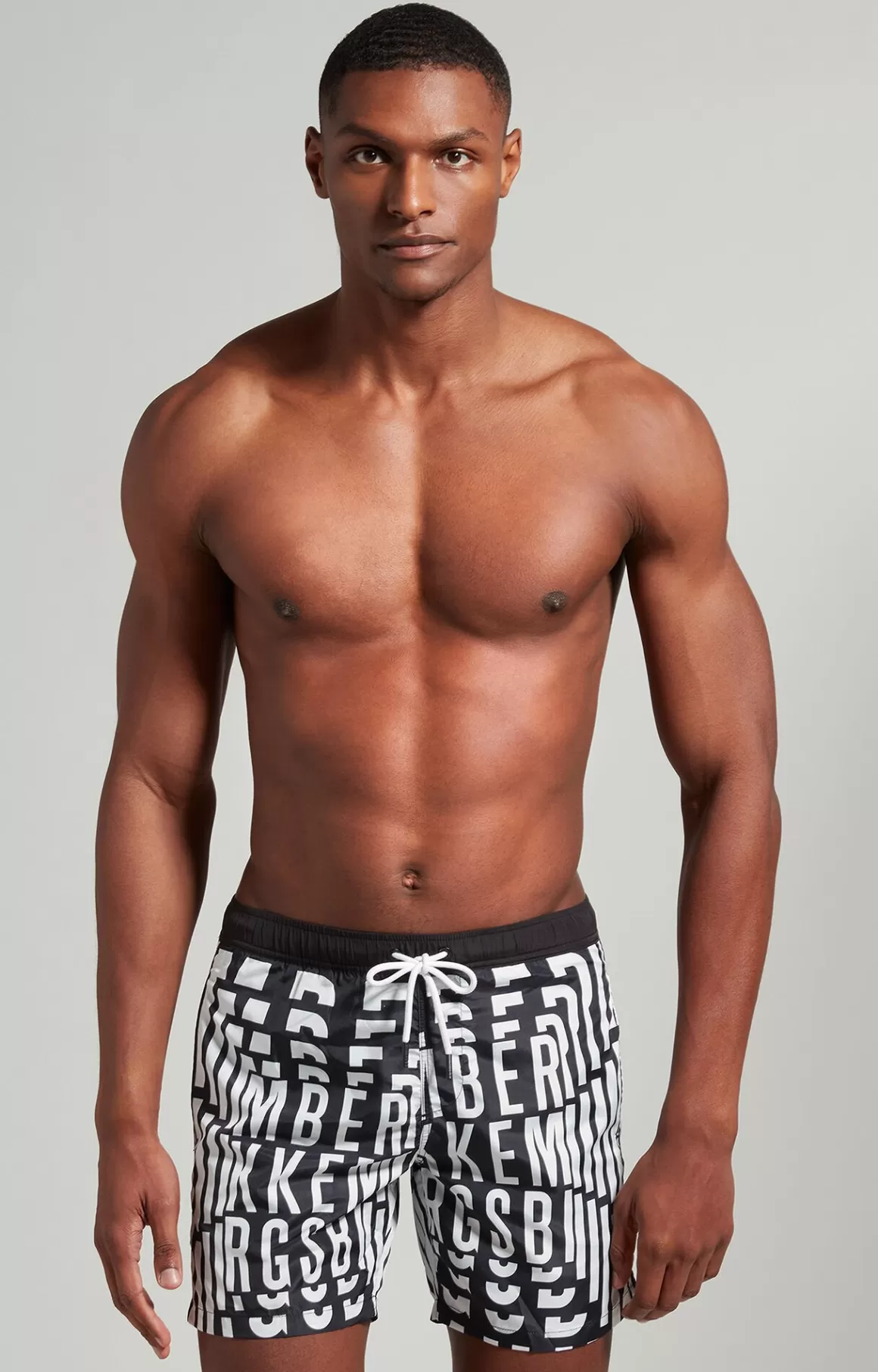 Shorts^Bikkembergs Men's Boardshorts With All-over Logo black