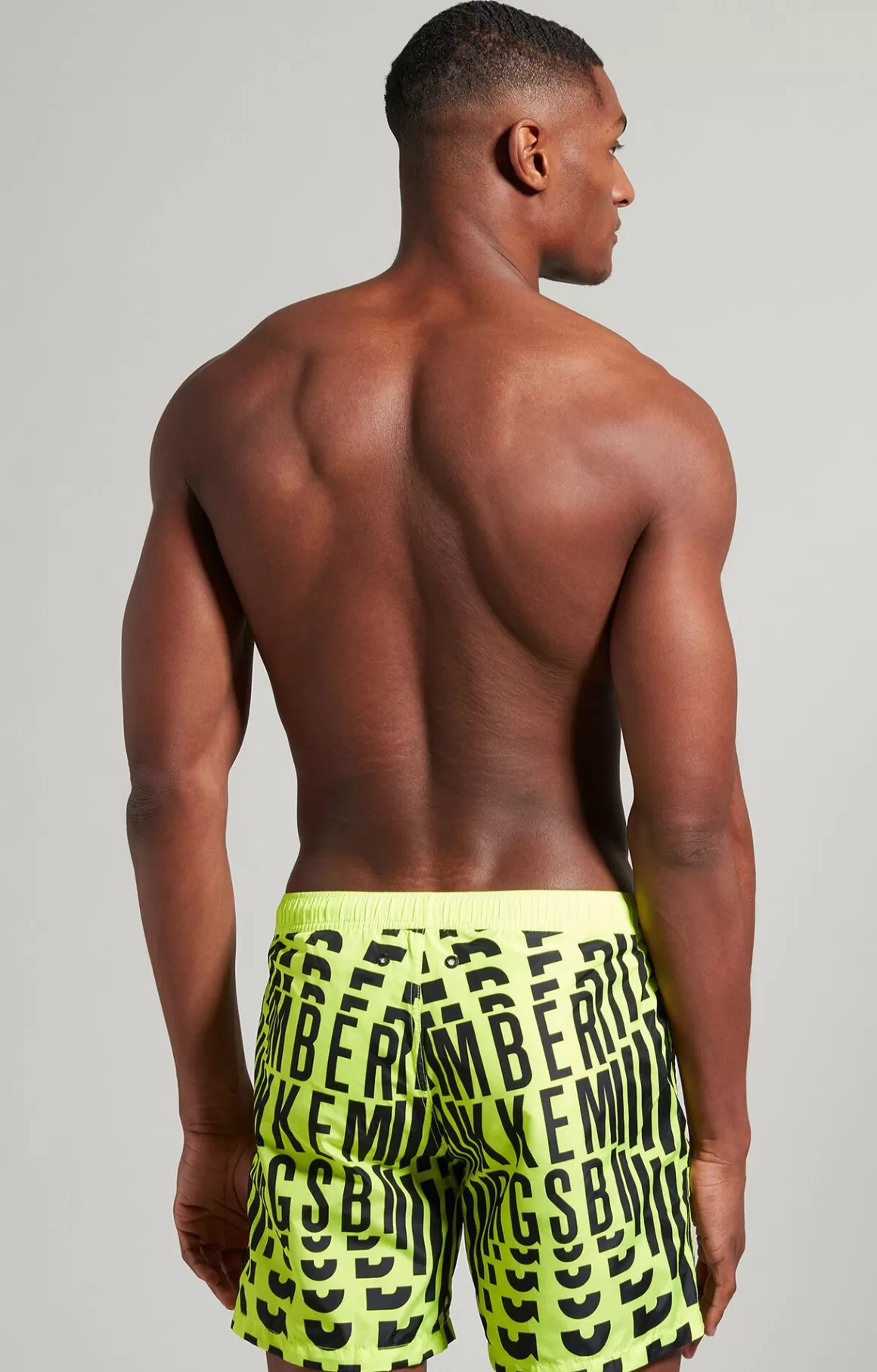 Shorts^Bikkembergs Men's Boardshorts With All-over Logo yellow fluo