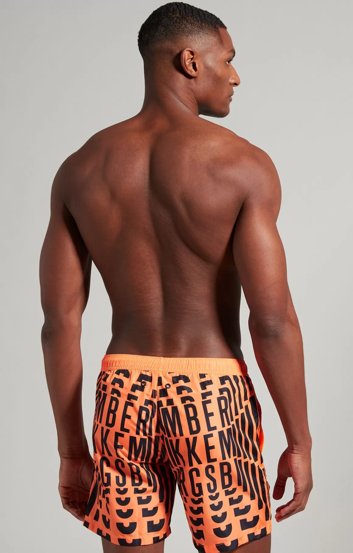 Shorts^Bikkembergs Men's Boardshorts With All-over Logo orange fluo