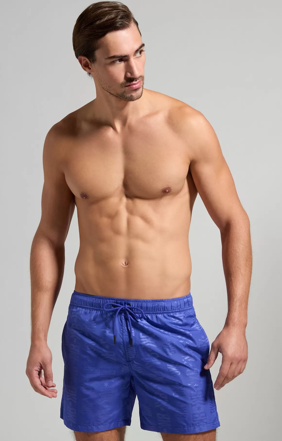 Shorts^Bikkembergs Men's Boardshorts With Tonal Print clematis blue