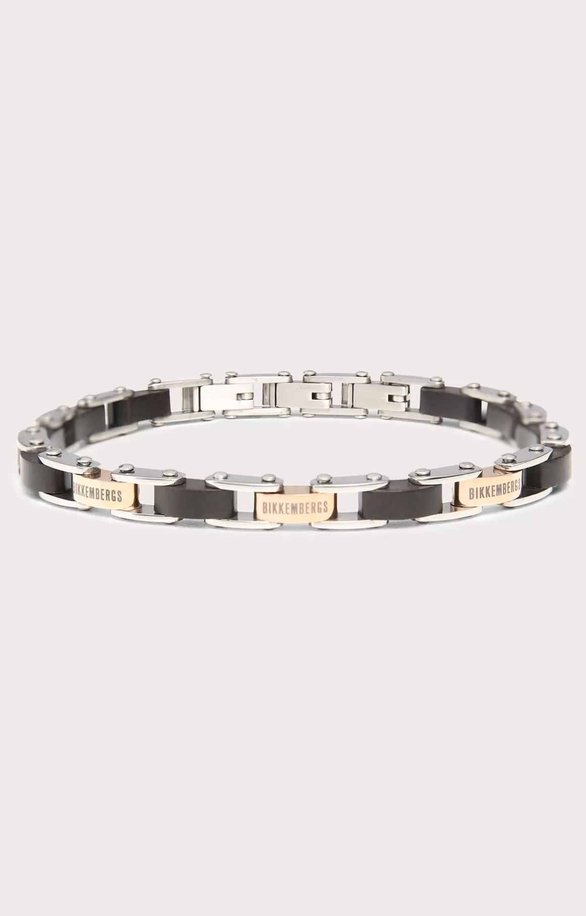 Jewellery^Bikkembergs Men's Bracelet In Ebony And Steel white/rose