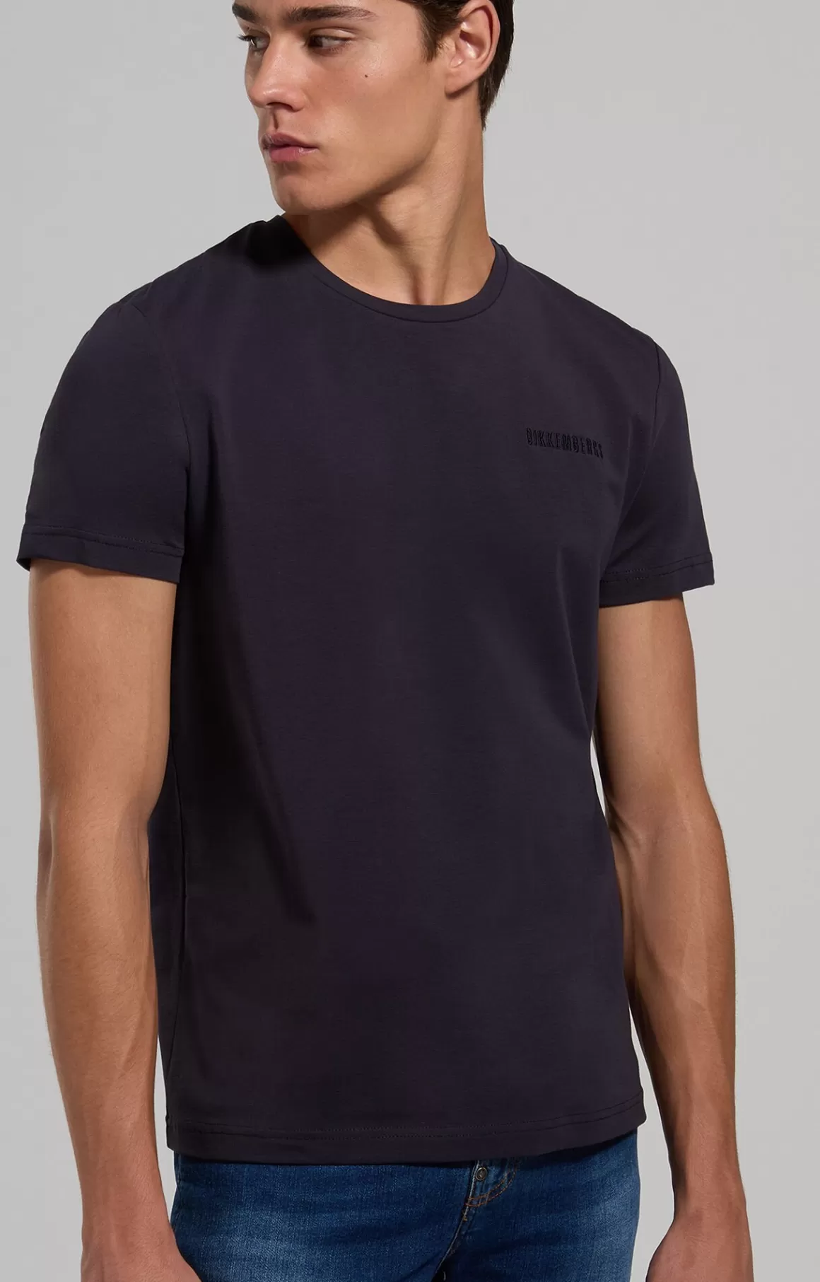 T-Shirts^Bikkembergs Men's Embroidered Logo T-shirt blue graphite