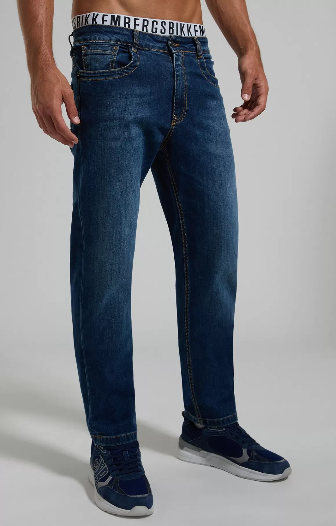 Jeans^Bikkembergs Men's Faded Jeans l3 blue denim