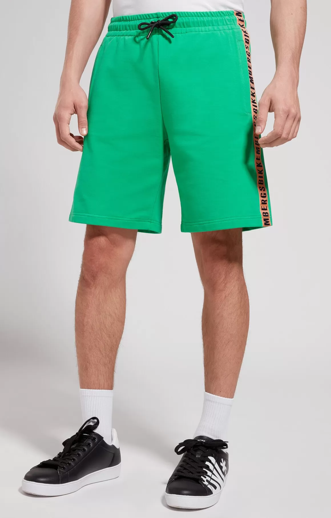 Shorts^Bikkembergs Men's Fleece Shorts With Tape bright green