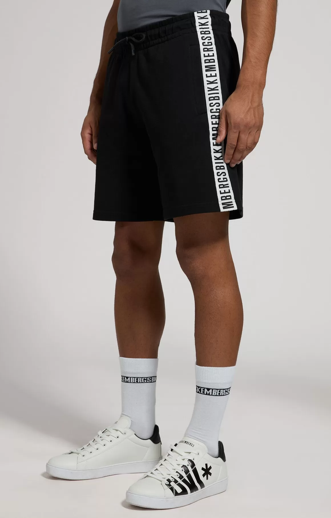 Shorts^Bikkembergs Men's Fleece Shorts With Tape black