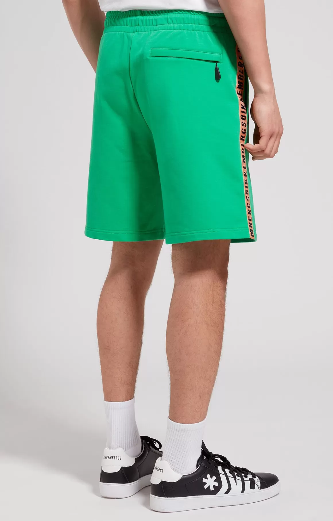 Shorts^Bikkembergs Men's Fleece Shorts With Tape bright green