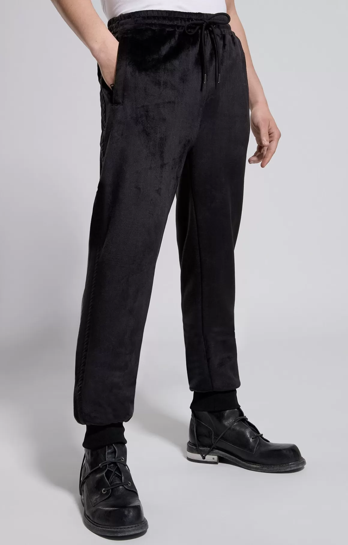 Pants^Bikkembergs Men's Joggers In Chenille caviar