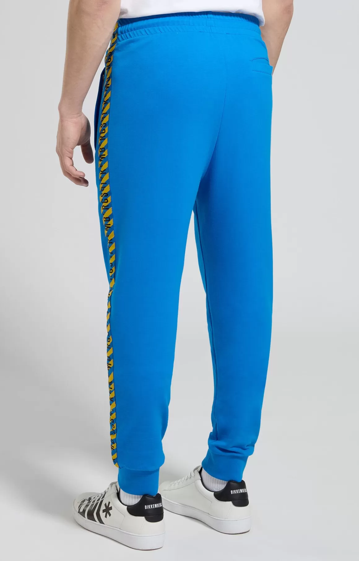 Pants^Bikkembergs Men's Joggers With Contrast Details electric blue lemonade