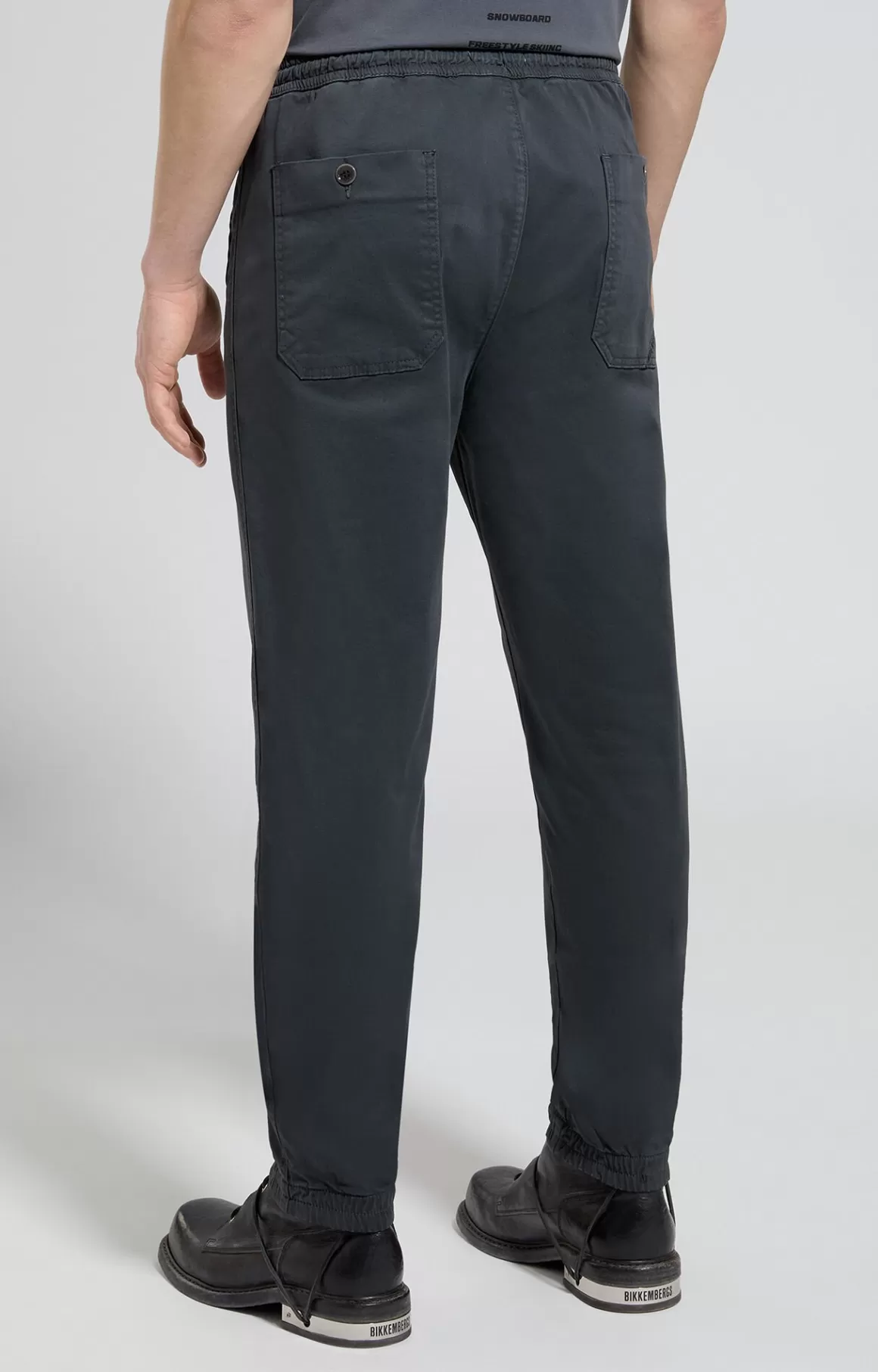 Pants^Bikkembergs Men's Joggers With Embroidery dark shadows