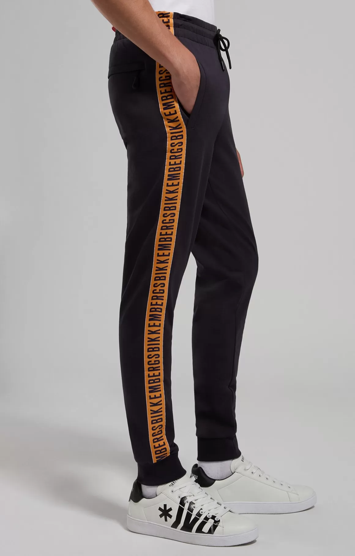 Pants^Bikkembergs Men's Joggers With Tape blue graphite