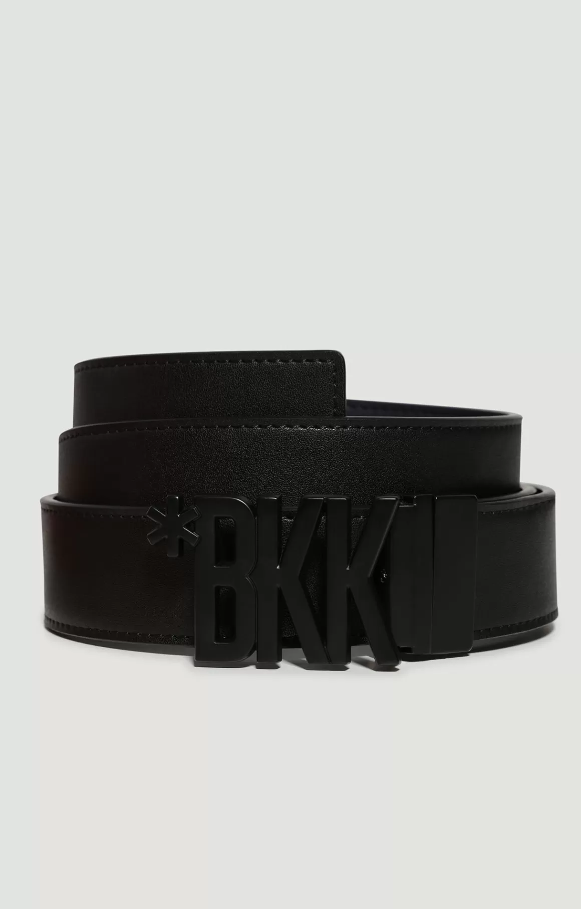 Belts^Bikkembergs Men's Leather Belt With Letter Buckle black/blue