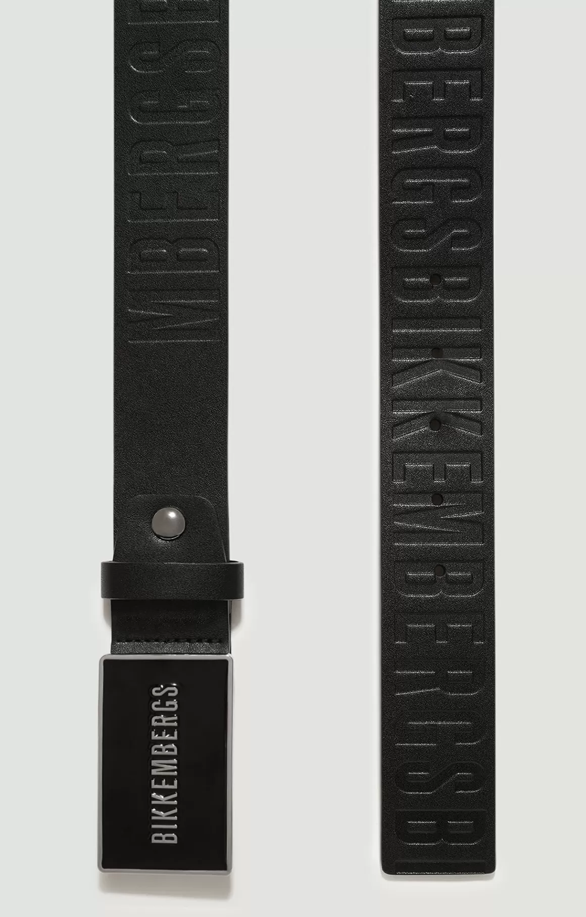 Belts^Bikkembergs Men's Leather Belt With Plaque black