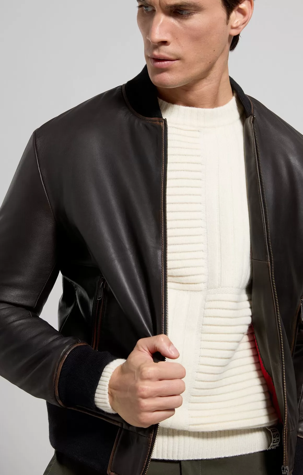 Blazers & Jackets^Bikkembergs Men's Leather Bomber black