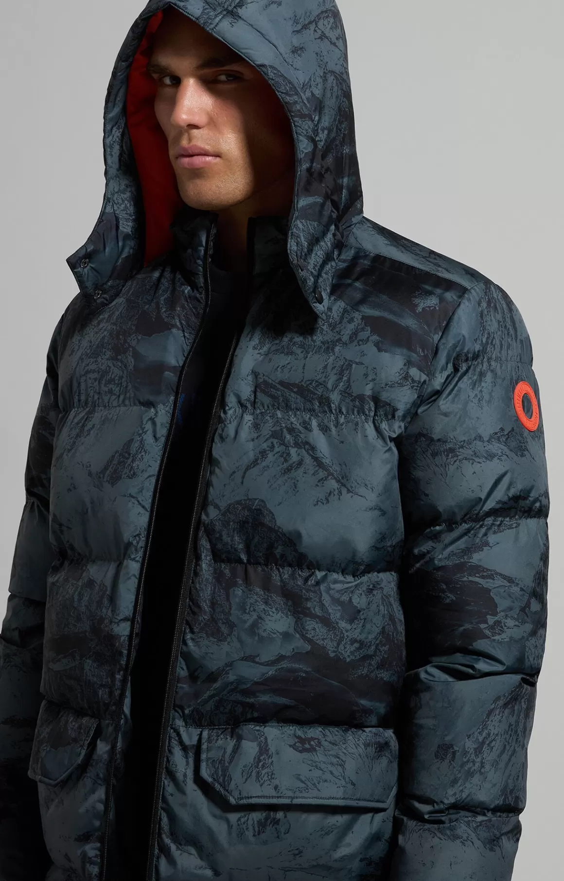 Blazers & Jackets^Bikkembergs Men's Long Puffer Jacket allover grey