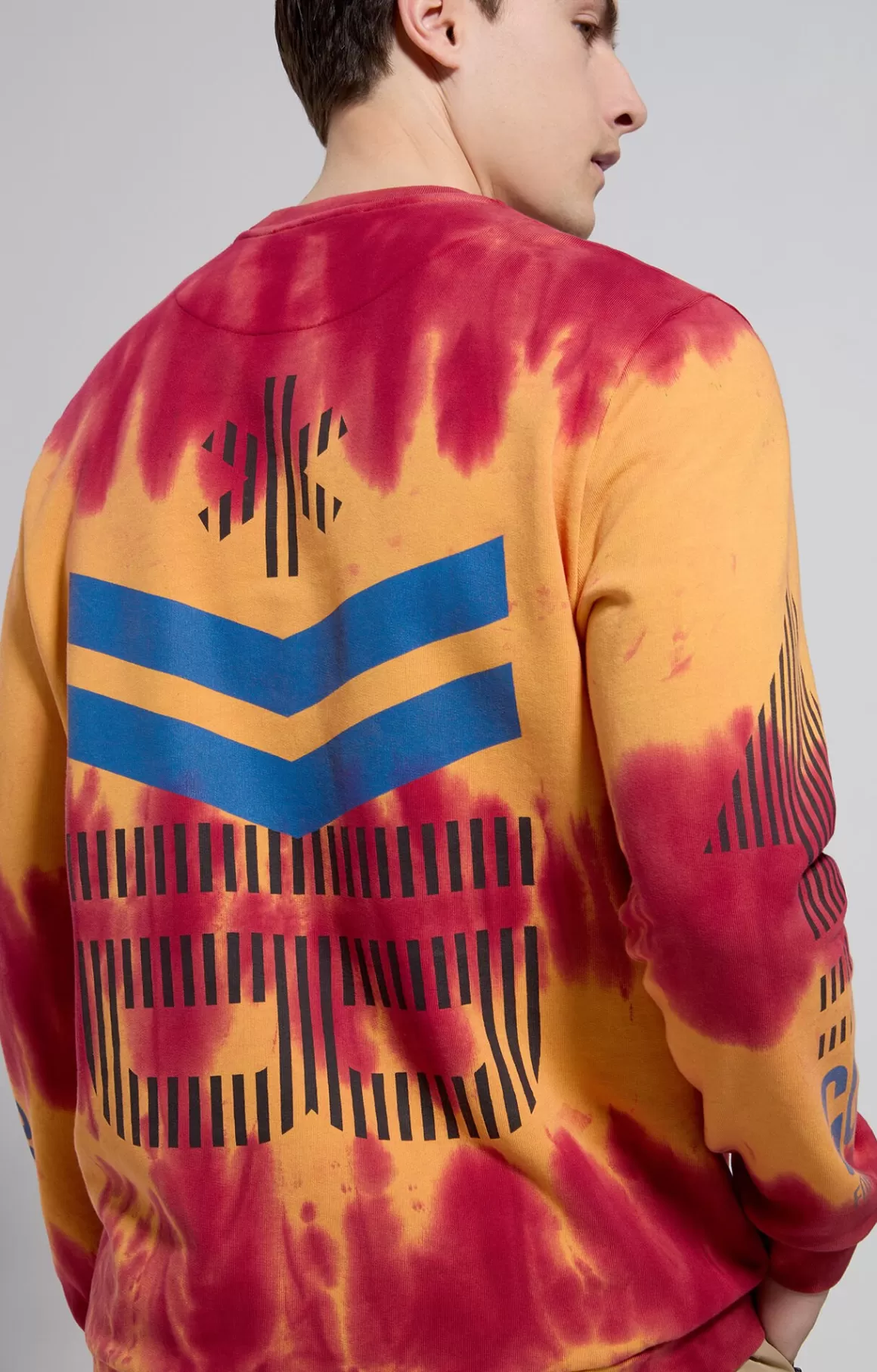 Sweaters^Bikkembergs Men's Overdyed Sweatshirt festival fucsia/sulphur