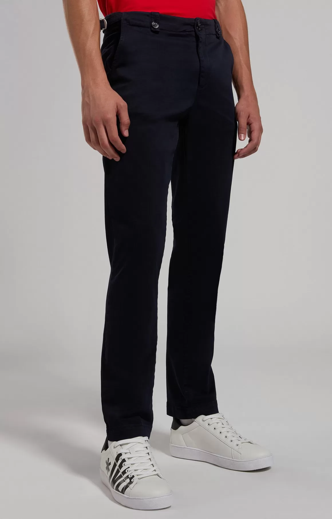 Pants^Bikkembergs Men's Pants With Belt blue graphite