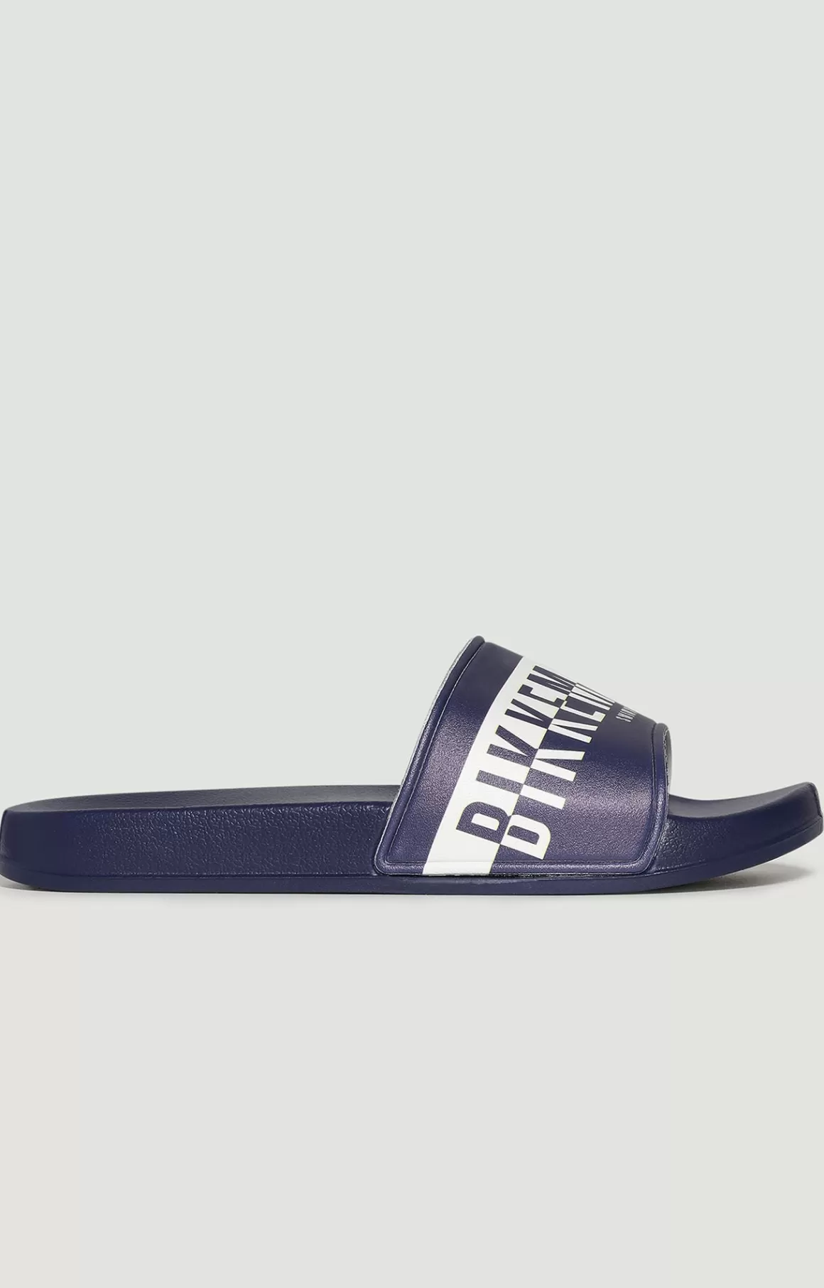 Flip Flops^Bikkembergs MEN'S POOL SLIDERS WITH DOUBLE TAPE navy