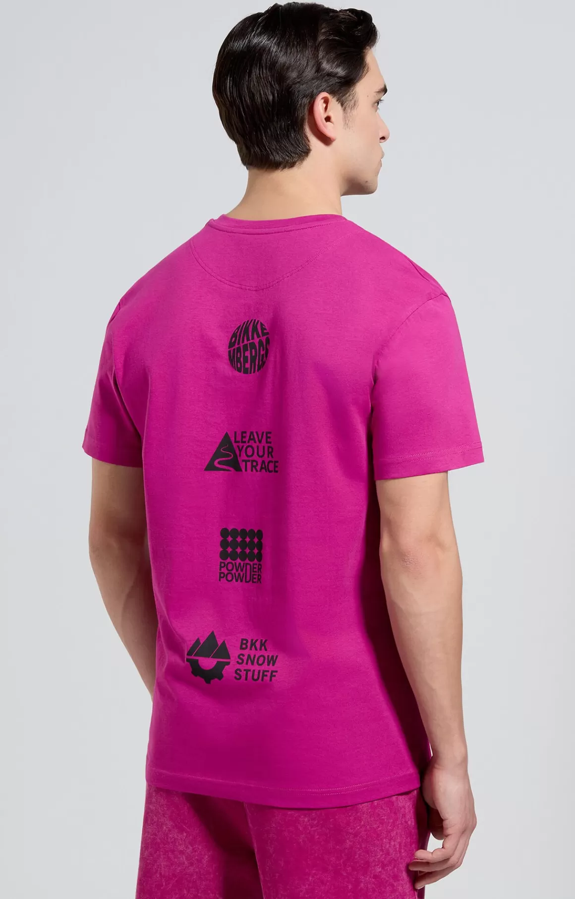 T-Shirts^Bikkembergs Men's Print T-shirt festival fuchsia