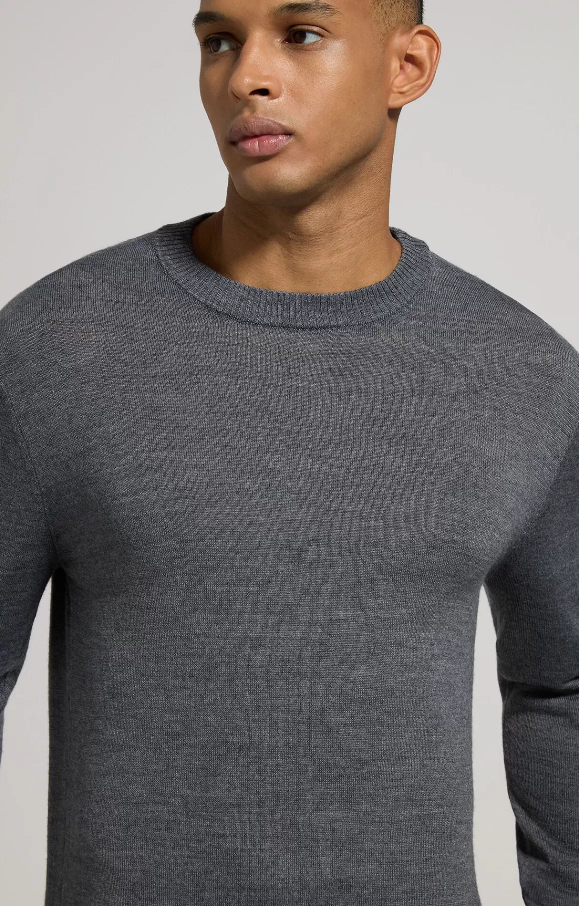 Knitwear^Bikkembergs Men's Pullover With Jacquard Logo grey mel. mid