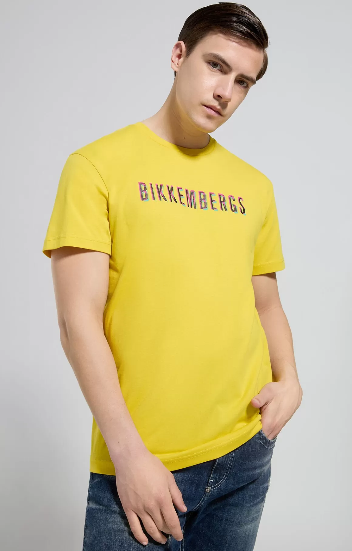 T-Shirts^Bikkembergs Men's Ready To Ride Print T-shirt sulphur