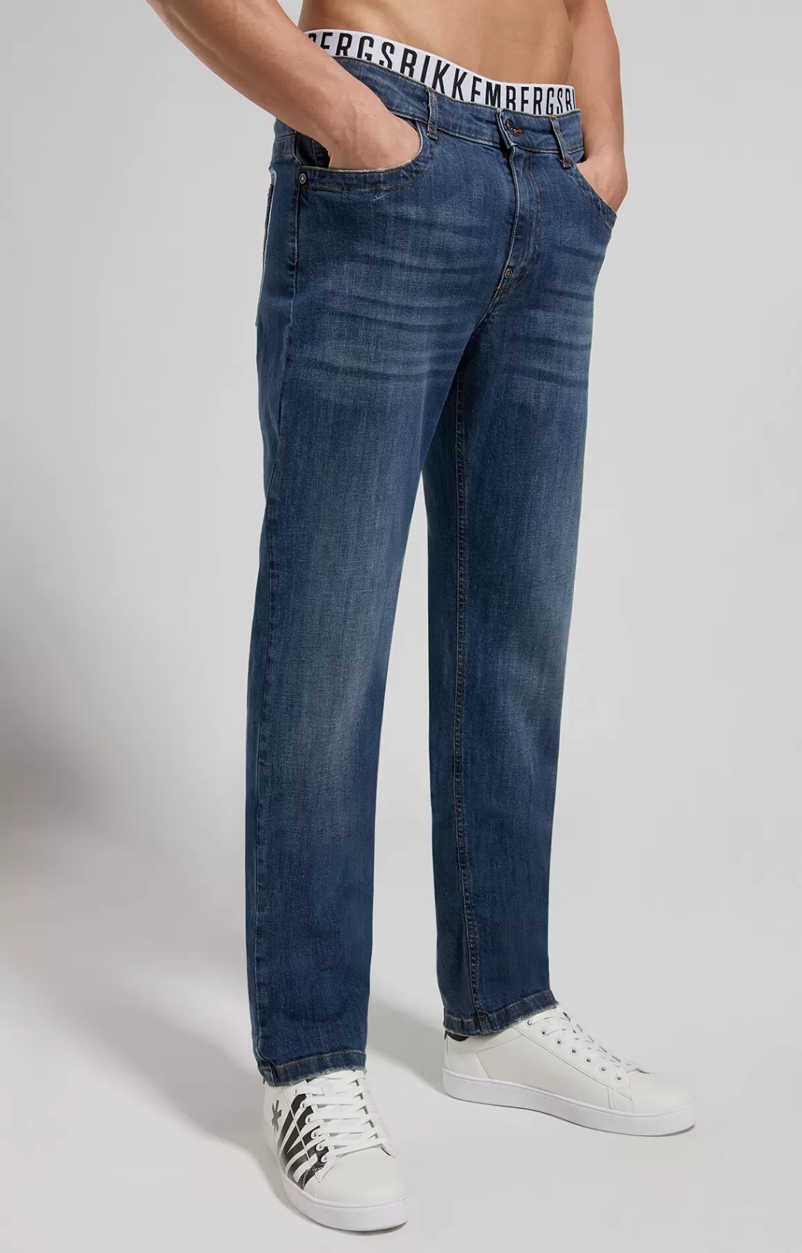 Jeans^Bikkembergs Men's Regular Jeans l11 blue denim