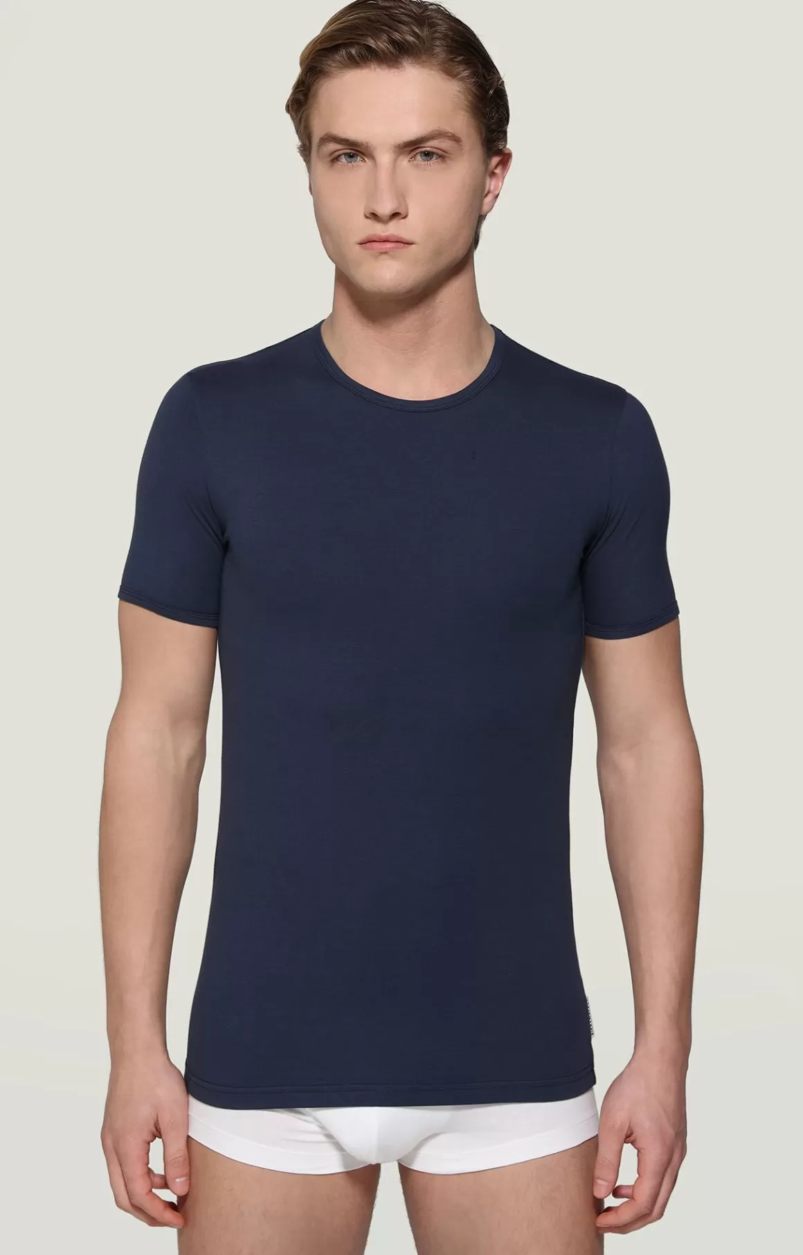 Undershirts^Bikkembergs Men's Round Neck Undershirt navy