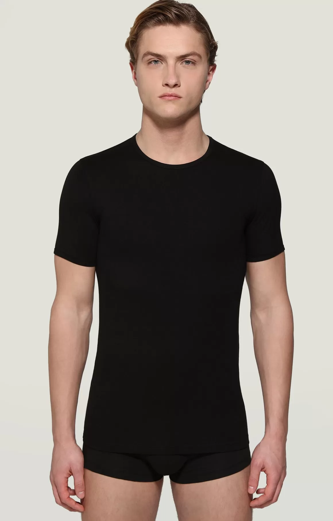 Undershirts^Bikkembergs Men's Round Neck Undershirt black