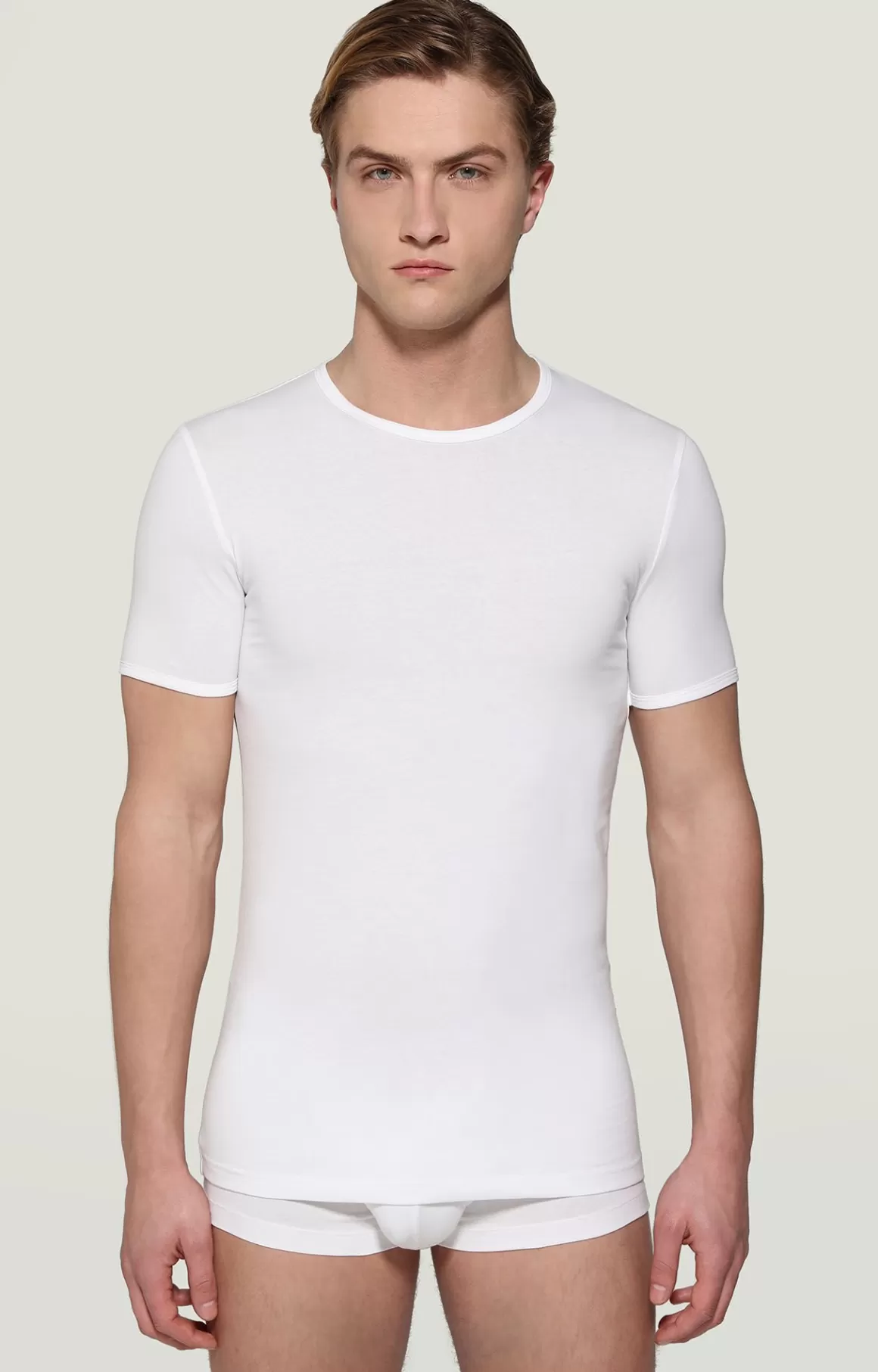 Undershirts^Bikkembergs Men's Round Neck Undershirt white