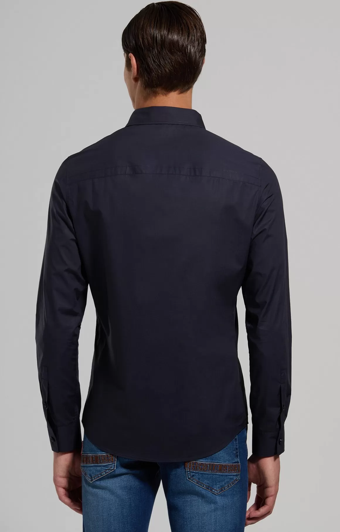 Shirts^Bikkembergs Men's Shirt With Tape blue graphite