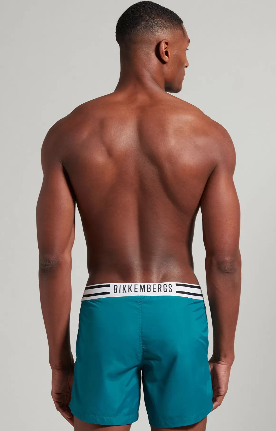 Shorts^Bikkembergs Men's Short Swim Trunks With Stripes everglade