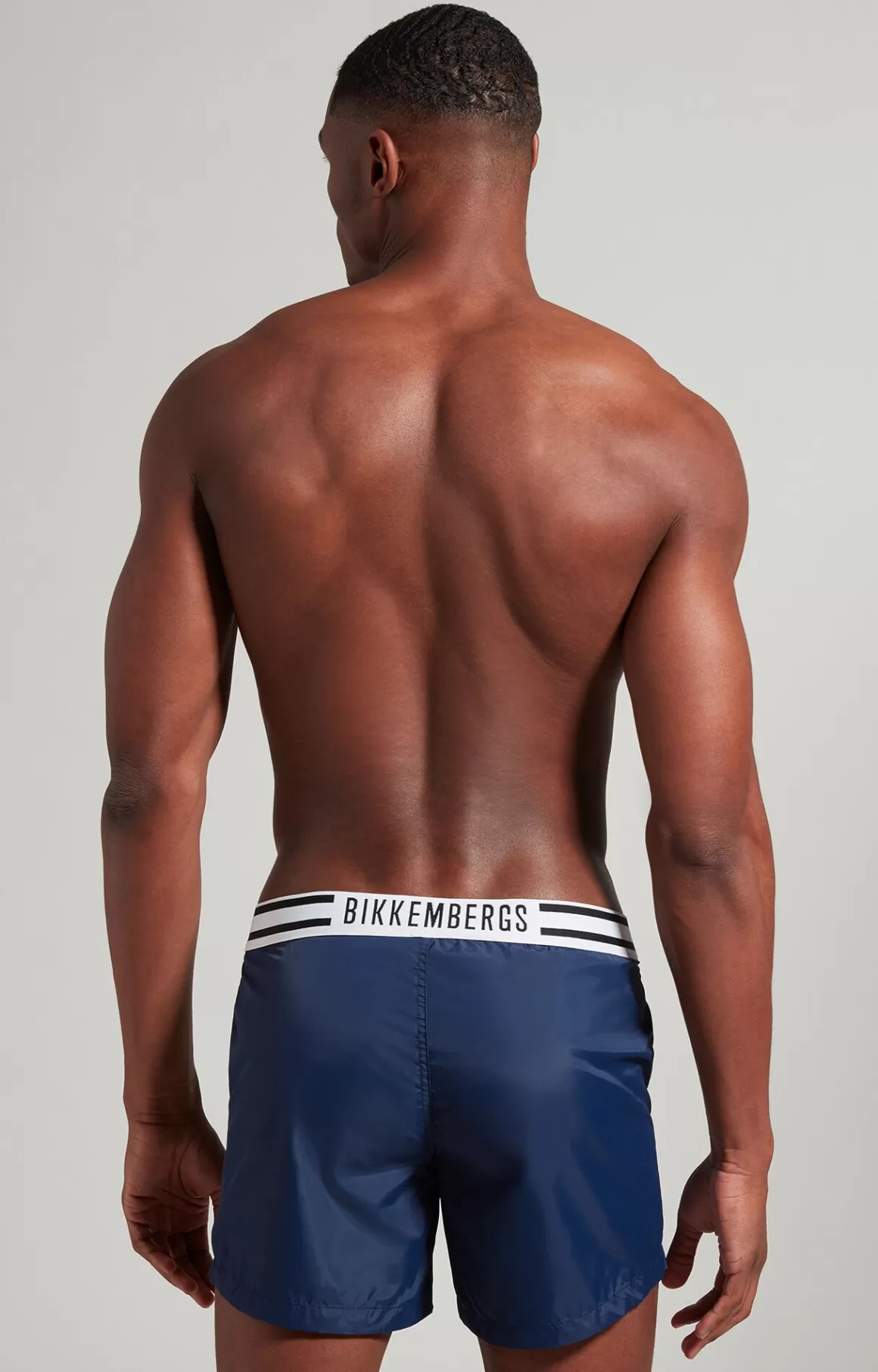 Shorts^Bikkembergs Men's Short Swim Trunks With Stripes navy