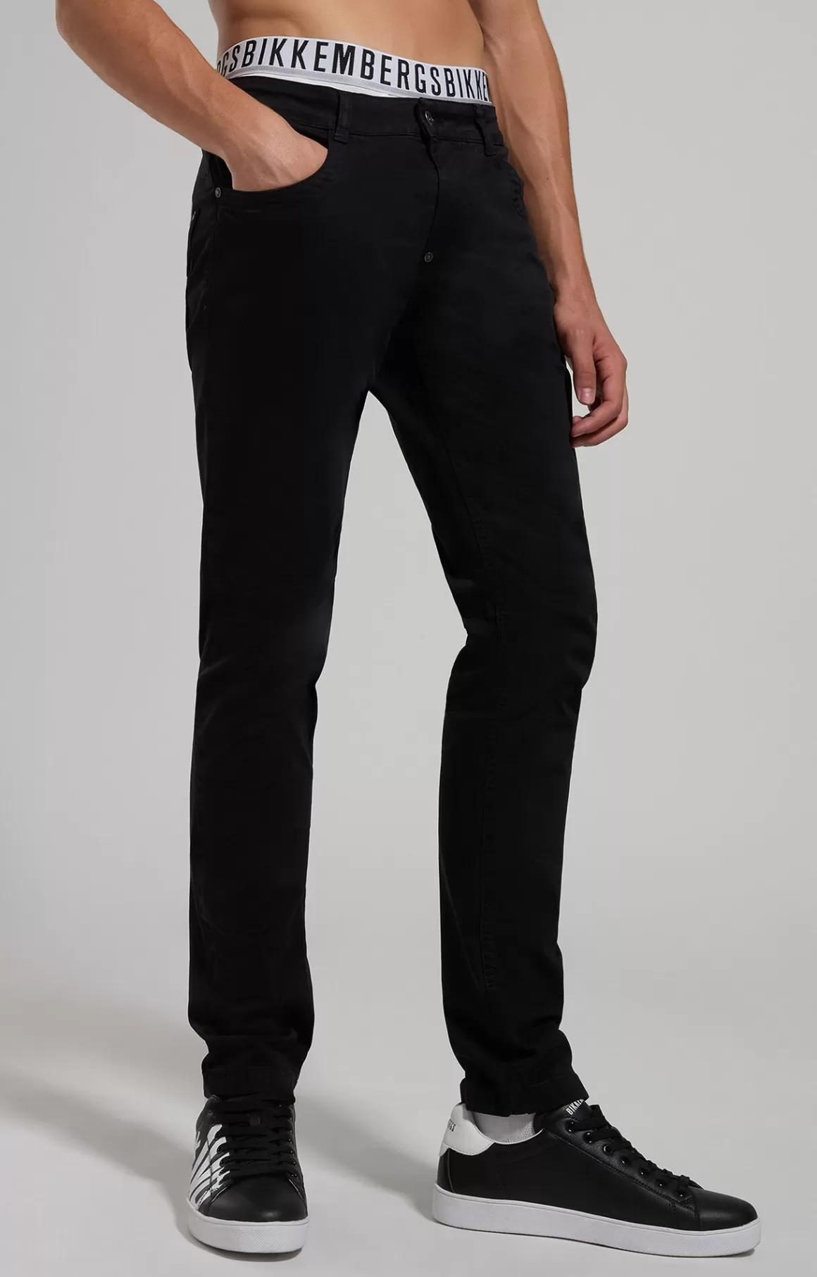 Pants^Bikkembergs Men's Slim Fit 5-pocket Pants caviar