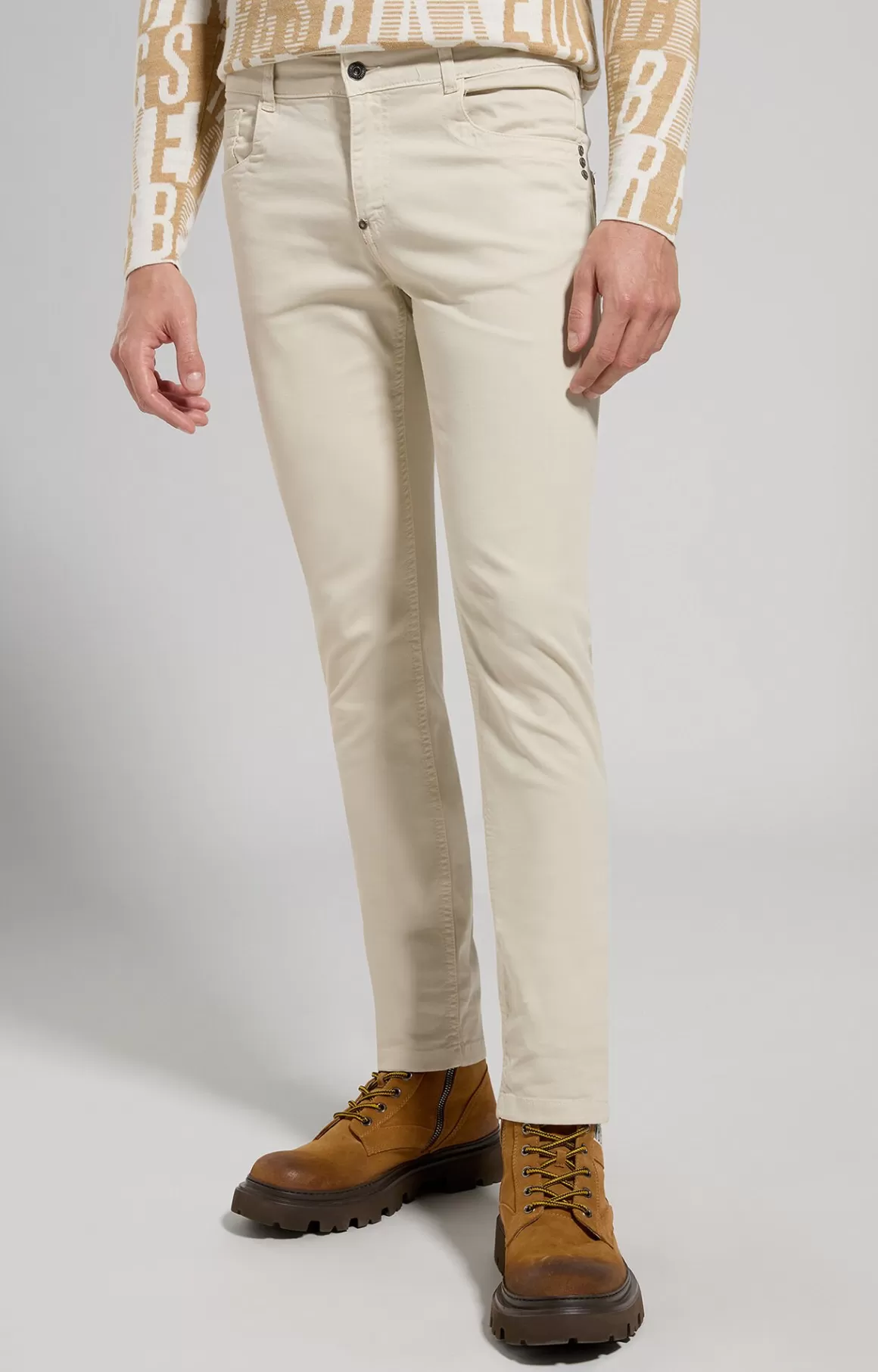 Pants^Bikkembergs Men's Slim Fit 5-pocket Pants turtledove