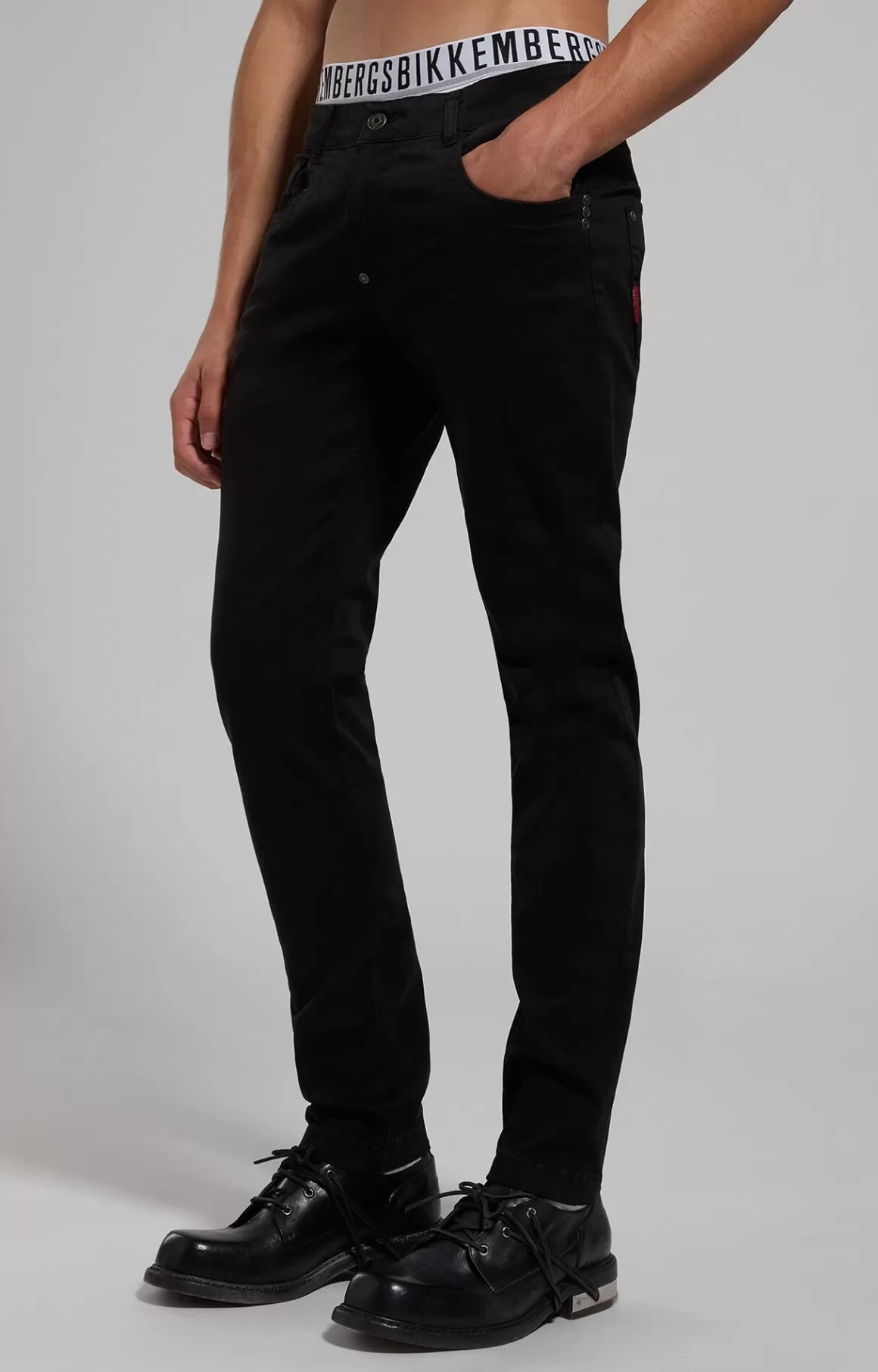 Pants^Bikkembergs Men's Slim Fit 5-pocket Pants meteorite black