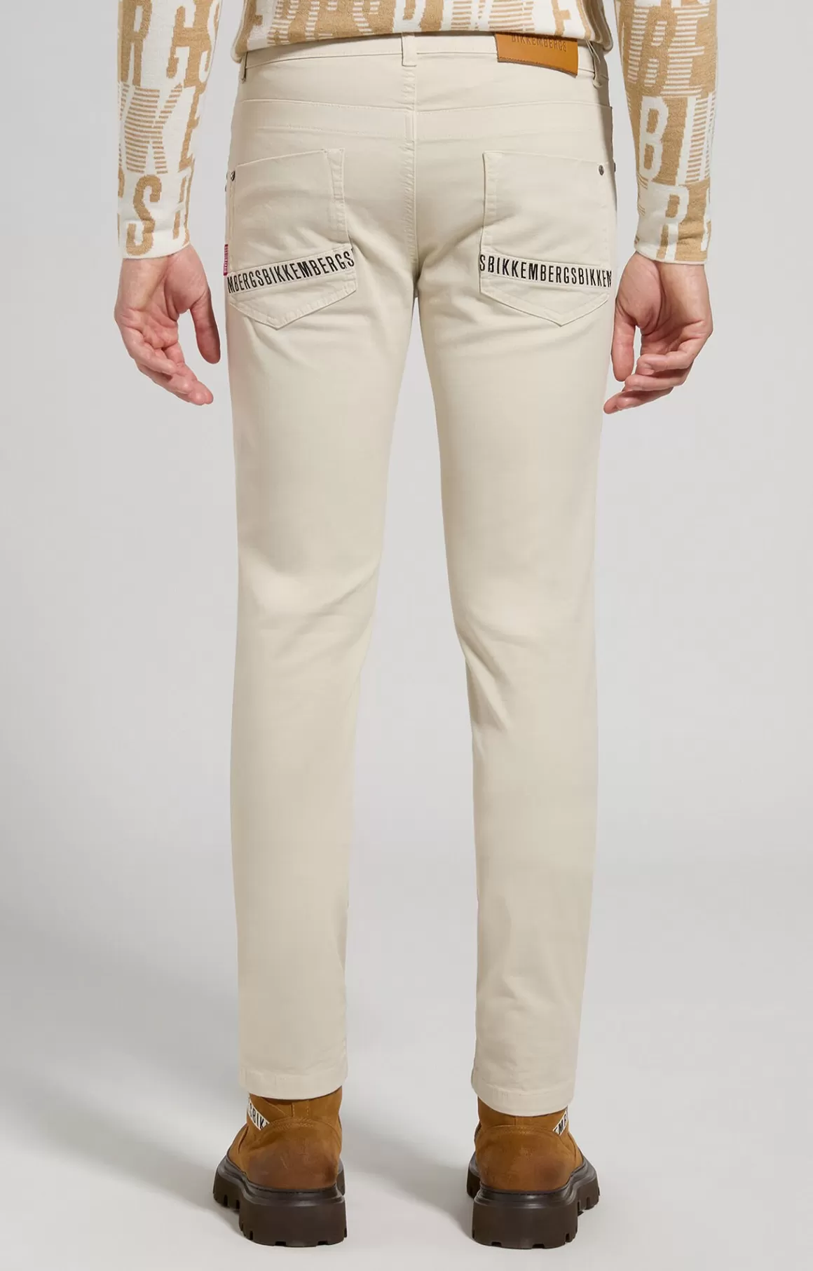 Pants^Bikkembergs Men's Slim Fit 5-pocket Pants turtledove