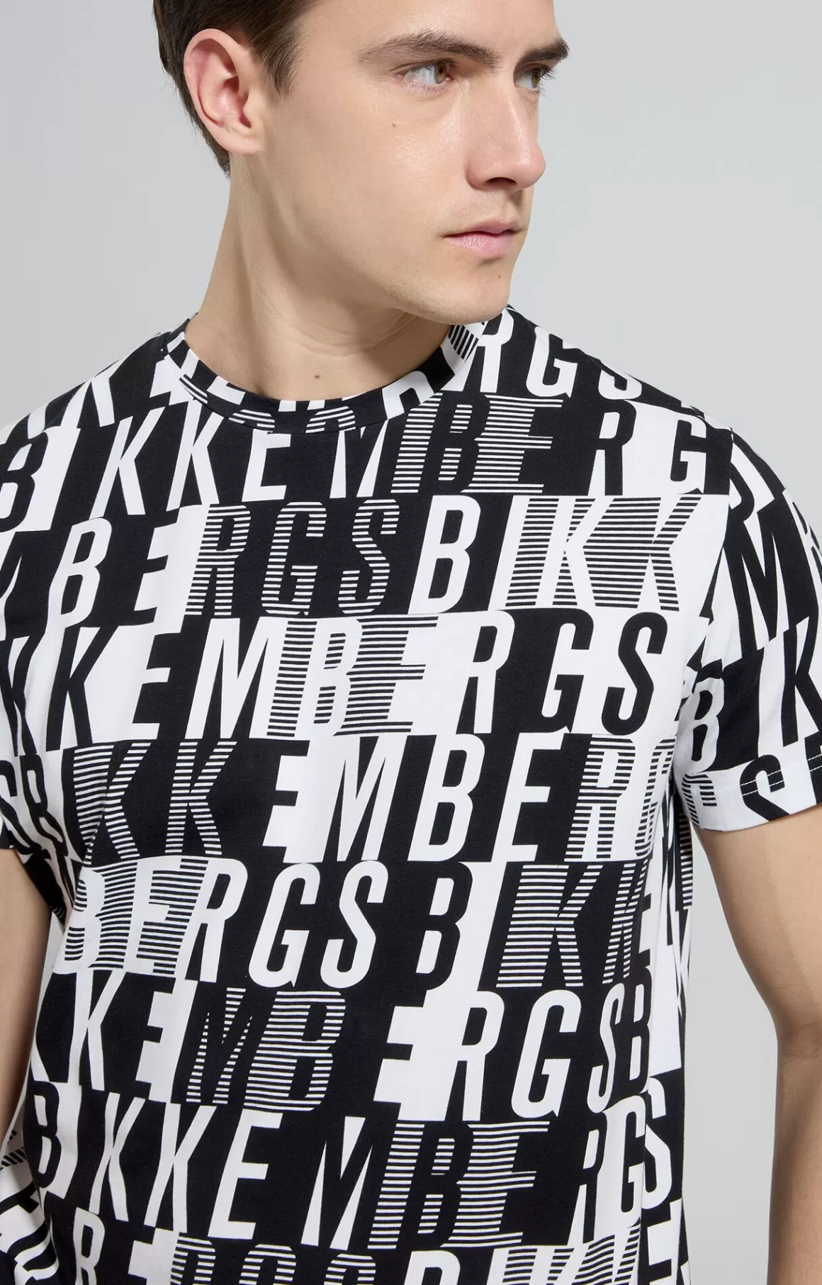 T-Shirts^Bikkembergs Men's Slim Fit Camouflage T-shirt all over black