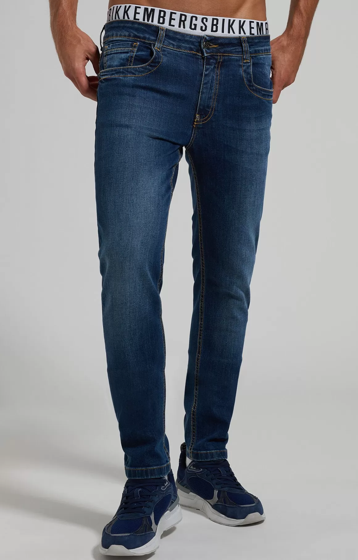 Jeans^Bikkembergs Men's Slim Fit Jeans l3 blue denim