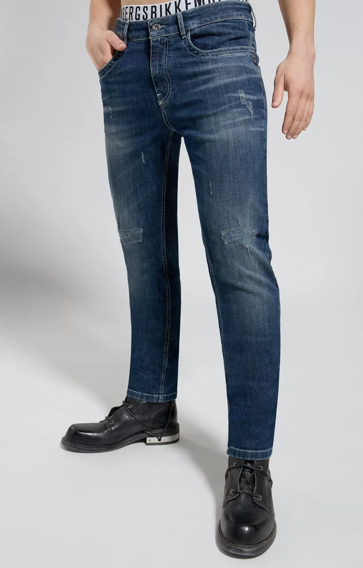 Jeans^Bikkembergs Men's Slim Fit Jeans l12 blue denim