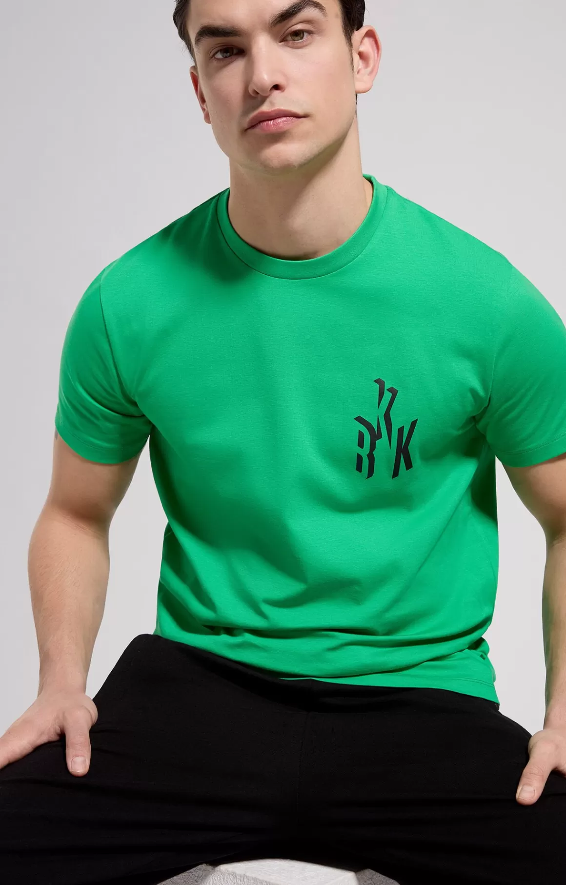 T-Shirts^Bikkembergs Men's Slim Fit Logo T-shirt bright green