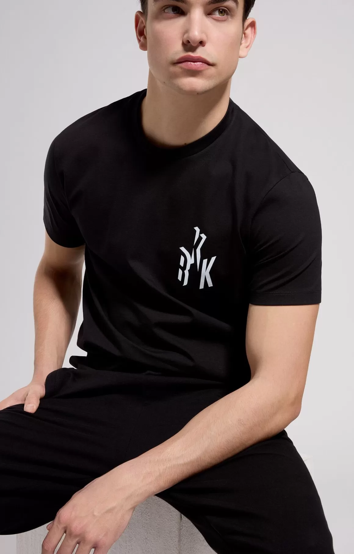 T-Shirts^Bikkembergs Men's Slim Fit Logo T-shirt black