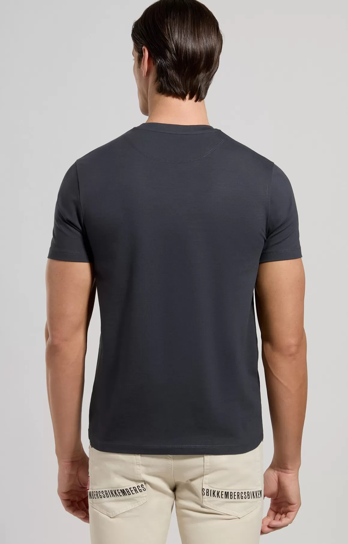 T-Shirts^Bikkembergs Men's Slim Fit Logo T-shirt blue graphite