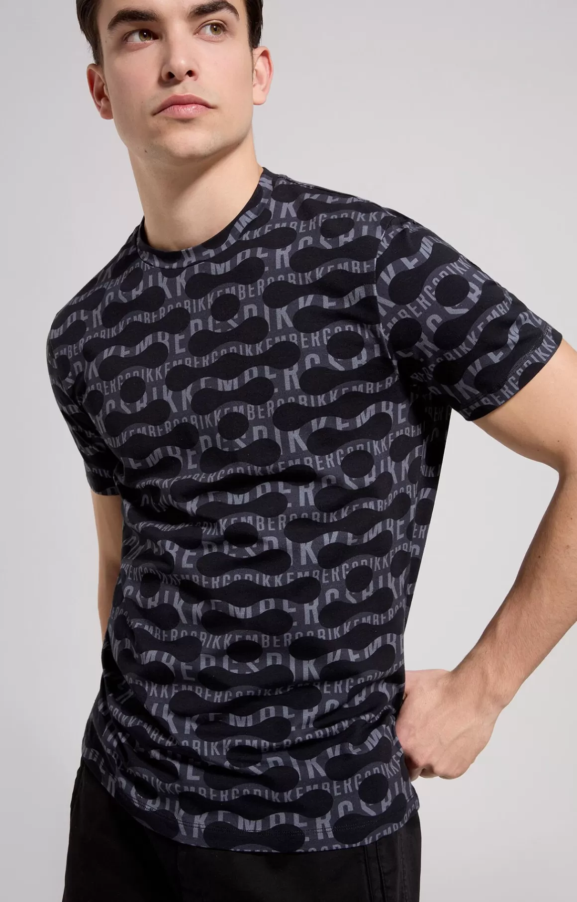 T-Shirts^Bikkembergs Men's Slim Fit Pop Camouflage T-shirt black