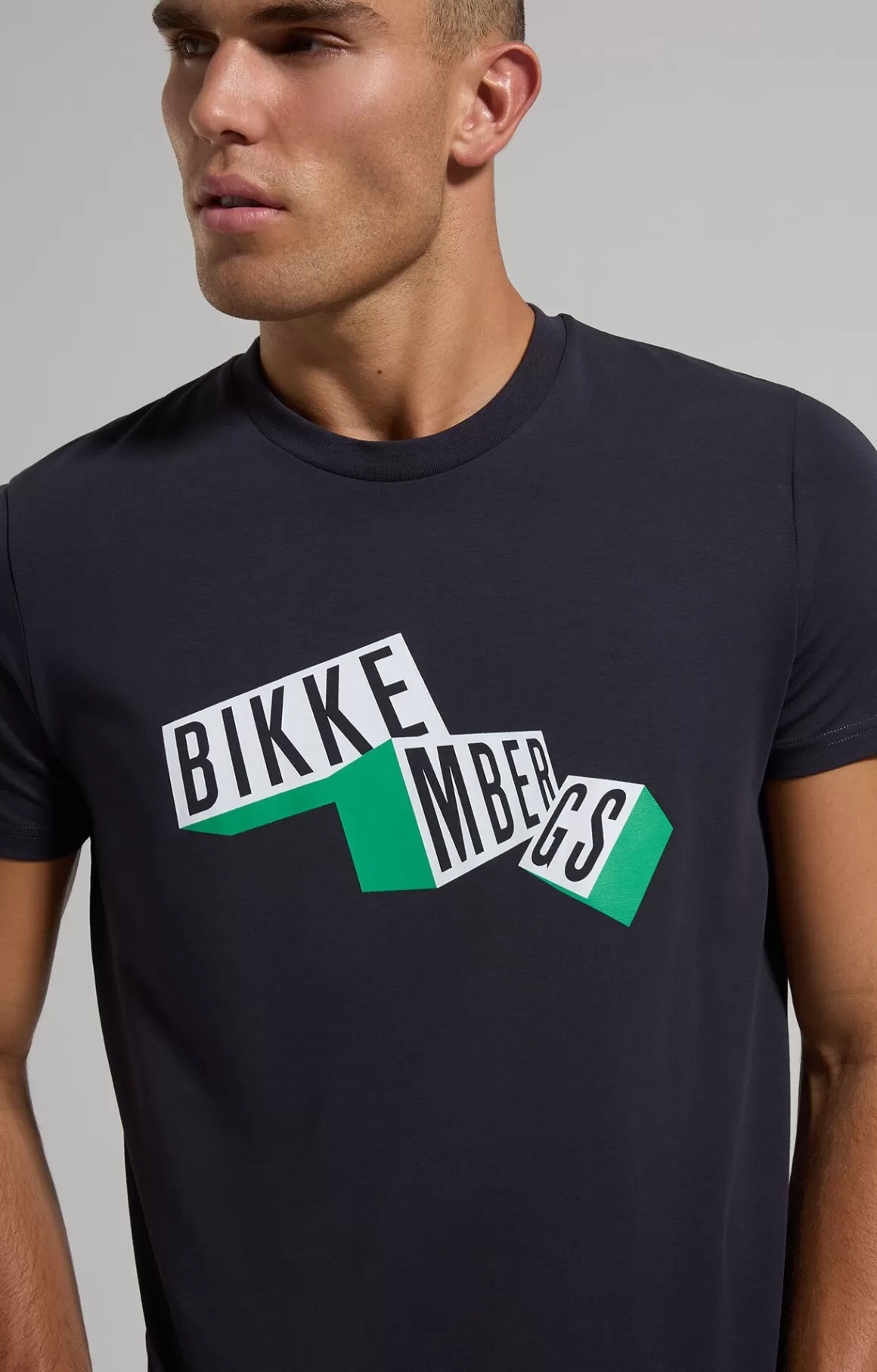 T-Shirts^Bikkembergs Men's Slim Fit Print T-shirt blue graphite