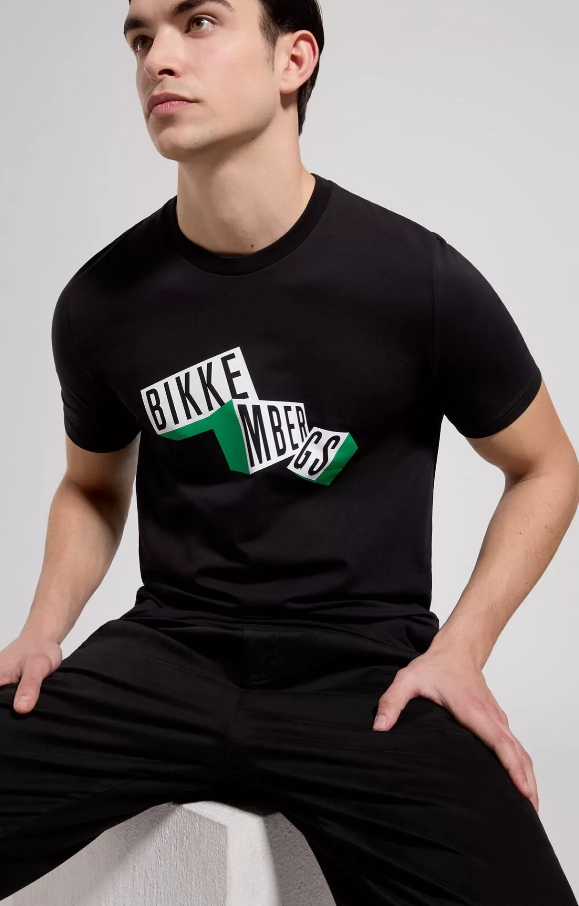 T-Shirts^Bikkembergs Men's Slim Fit Print T-shirt black